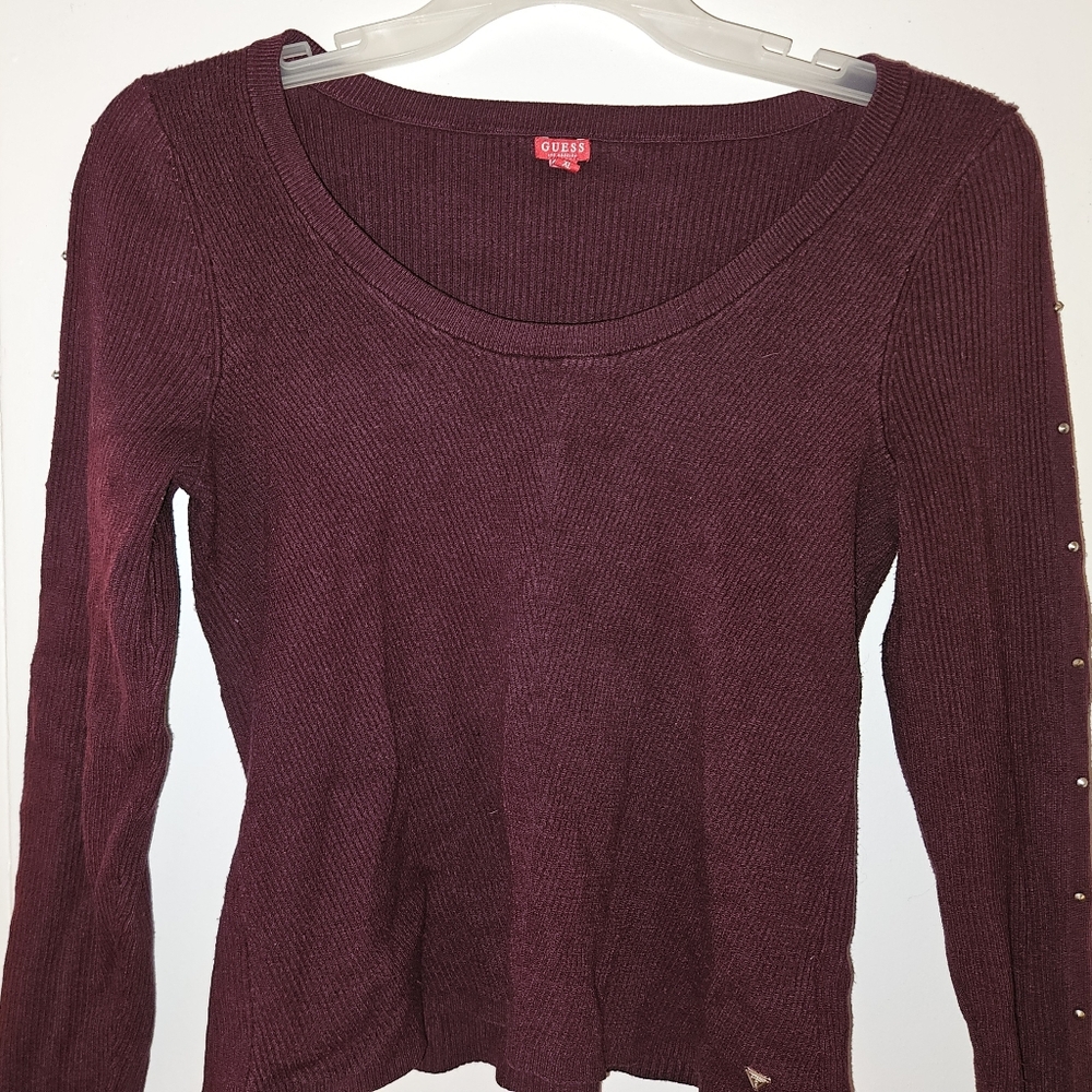 Guess plum colored scoop necksweater